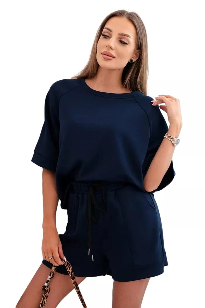 Moteriškas tamsiai mėlynos spalvos komplektas Nika