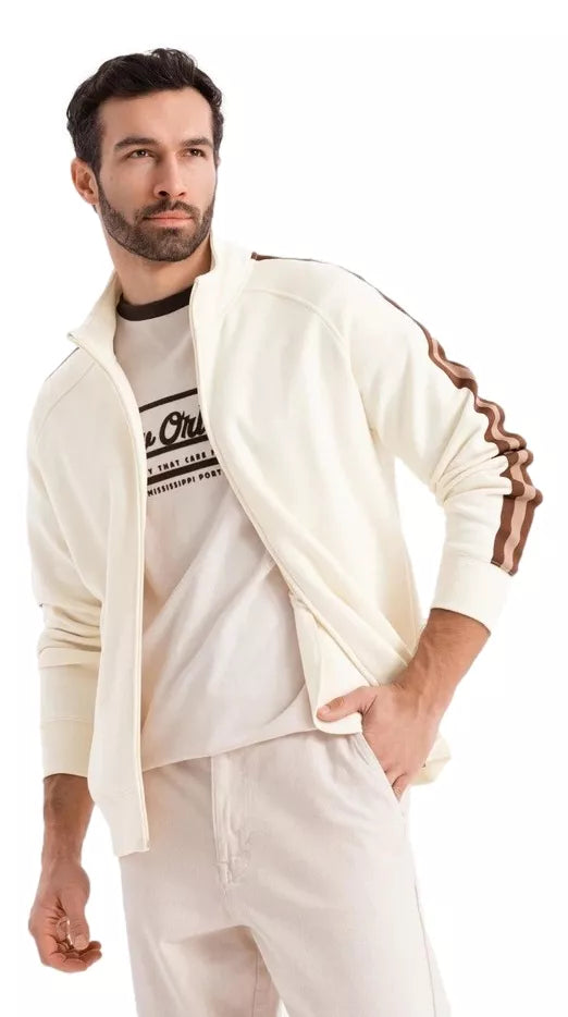 Vyriškas rusvos spalvos megztinis aukštu kaklu Olin