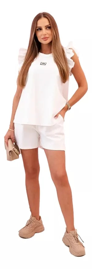 Moteriškas baltos spalvos komplektas Glossy