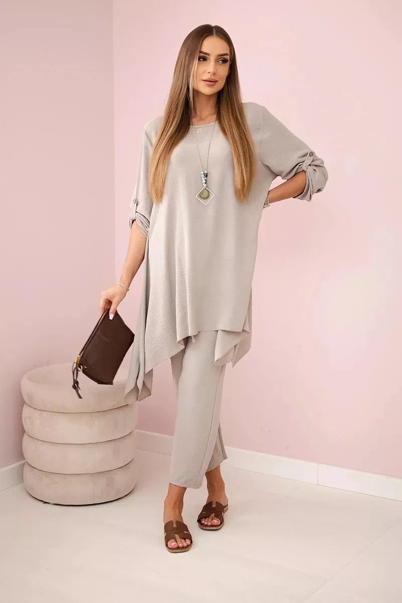 Moteriškas tamsiai rusvos spalvos komplektas Elis