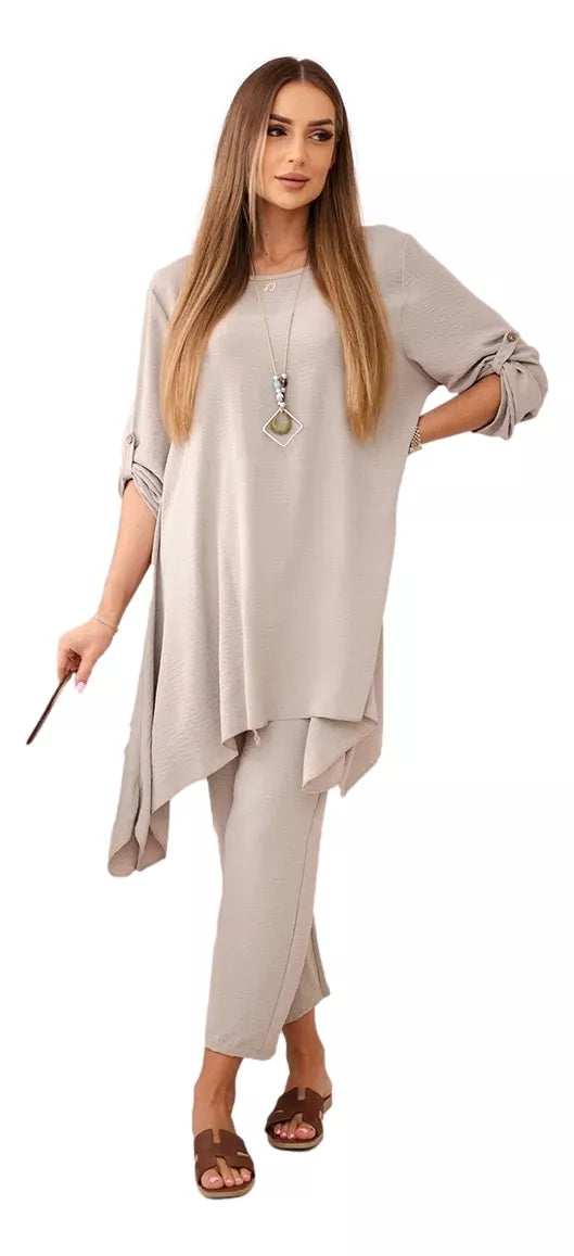 Moteriškas tamsiai rusvos spalvos komplektas Elis