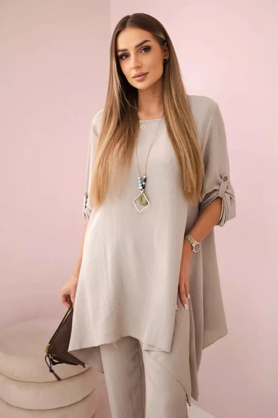 Moteriškas tamsiai rusvos spalvos komplektas Elis