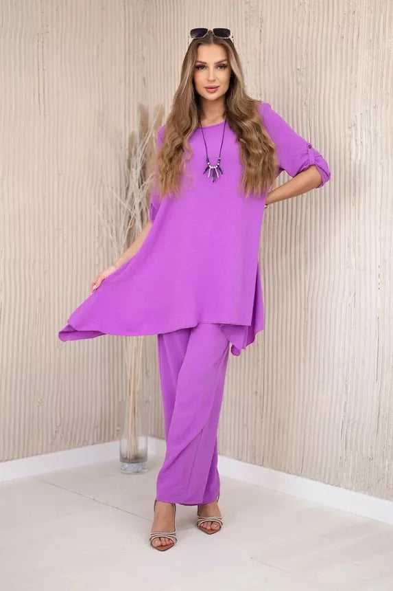 Moteriškas violetinės spalvos komplektas Elis