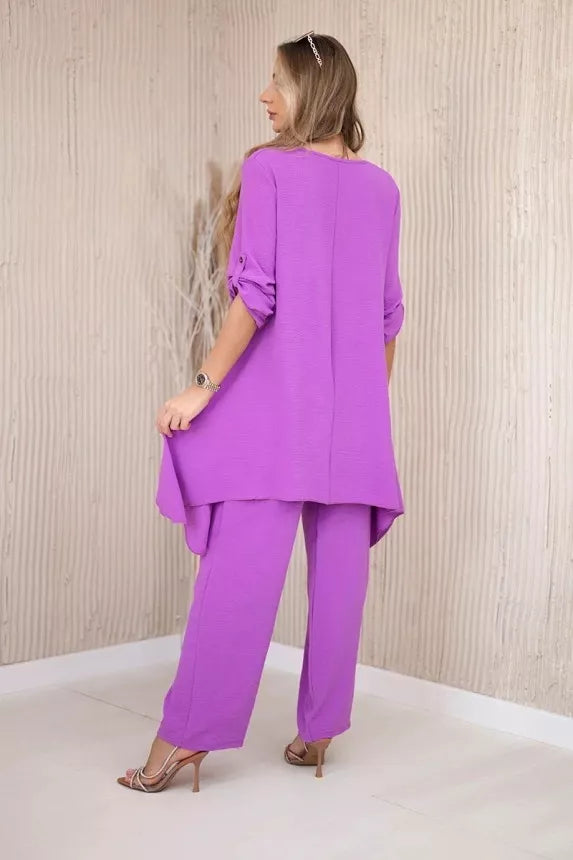 Moteriškas violetinės spalvos komplektas Elis