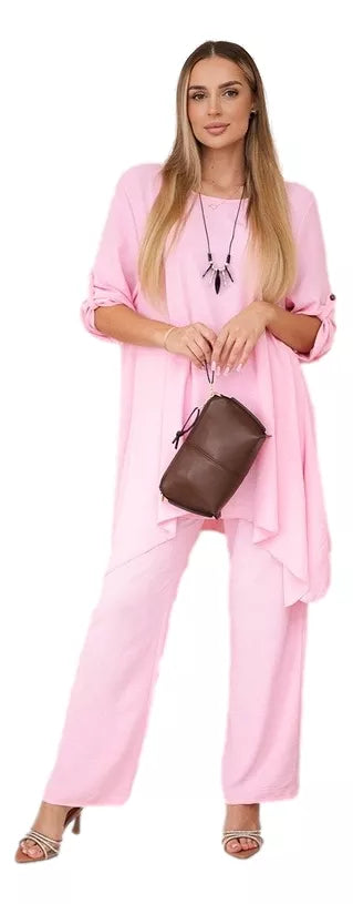 Moteriškas rožinės spalvos komplektas Elis