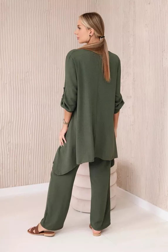 Moteriškas chaki spalvos komplektas Elis