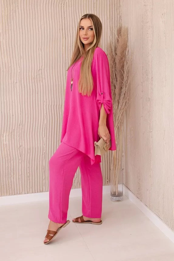 Moteriškas tamsiai rožinės spalvos komplektas Elis