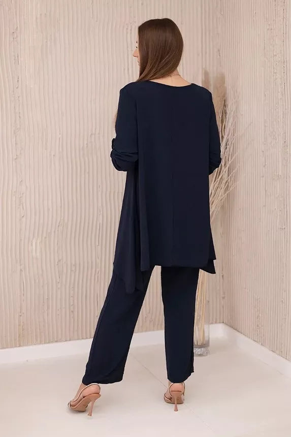 Moteriškas tamsiai mėlynos spalvos komplektas Elis