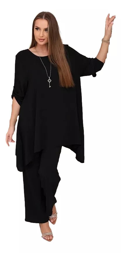 Moteriškas juodos spalvos komplektas Elis