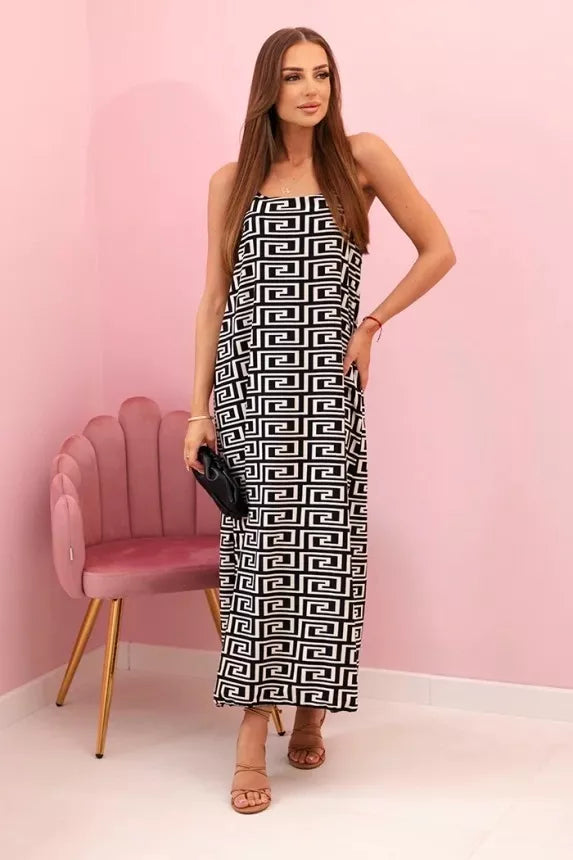 Moteriška juoda suknelė su petnešėlėmis Seed