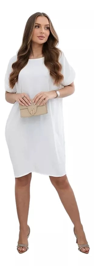 Balta suknelė su kišenėmis Safira