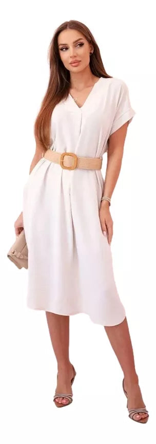 Moteriška rusva suknelė su diržu Amber