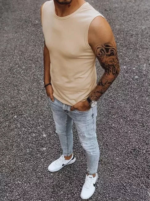 Vyriški rusvos spalvos marškinėliai Lock