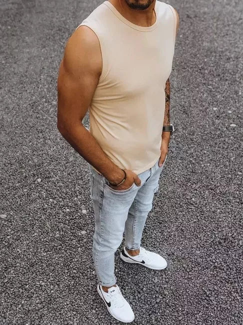 Vyriški rusvos spalvos marškinėliai Lock