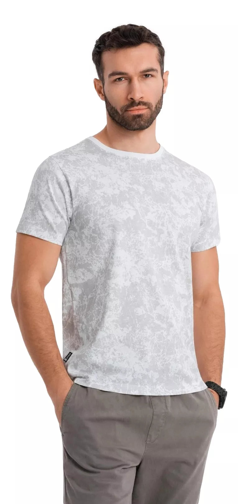 Vyriški baltos spalvos marškinėliai Bracon