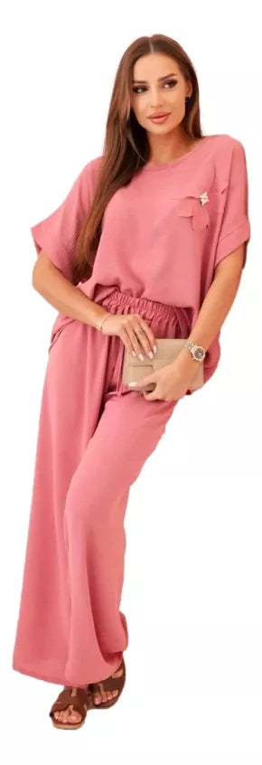 Moteriškas tamsiai rožinis komplektas Loren