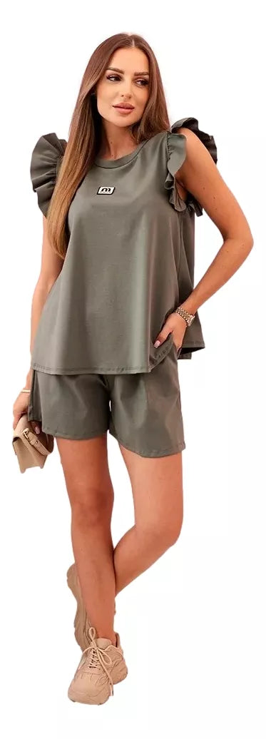 Moteriškas chaki spalvos komplektas Colton