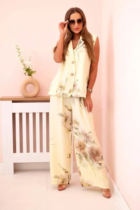 Moteriškas geltonas komplektas Flowers