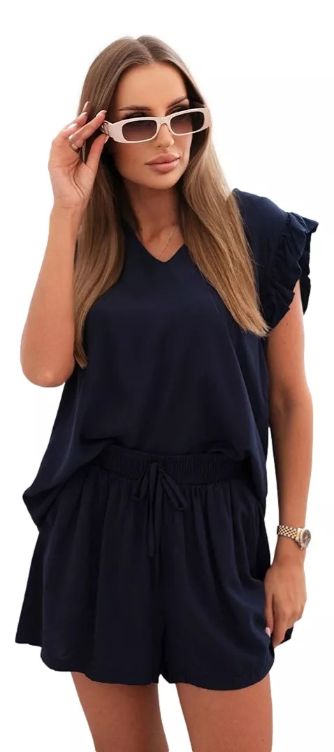 Moteriškas tamsiai mėlynas komplektas Adelain