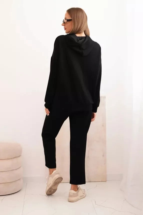 Moteriškas juodas laisvalaikio komplektas Nela