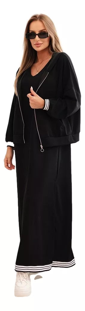 Moteriškas juodas laisvalaikio komplektas Donan