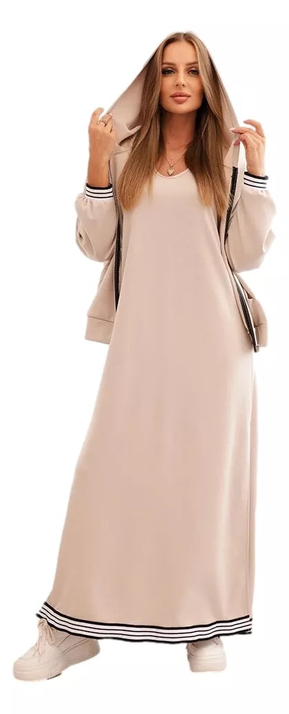 Moteriškas šviesiai rusvas laisvalaikio komplektas Donan