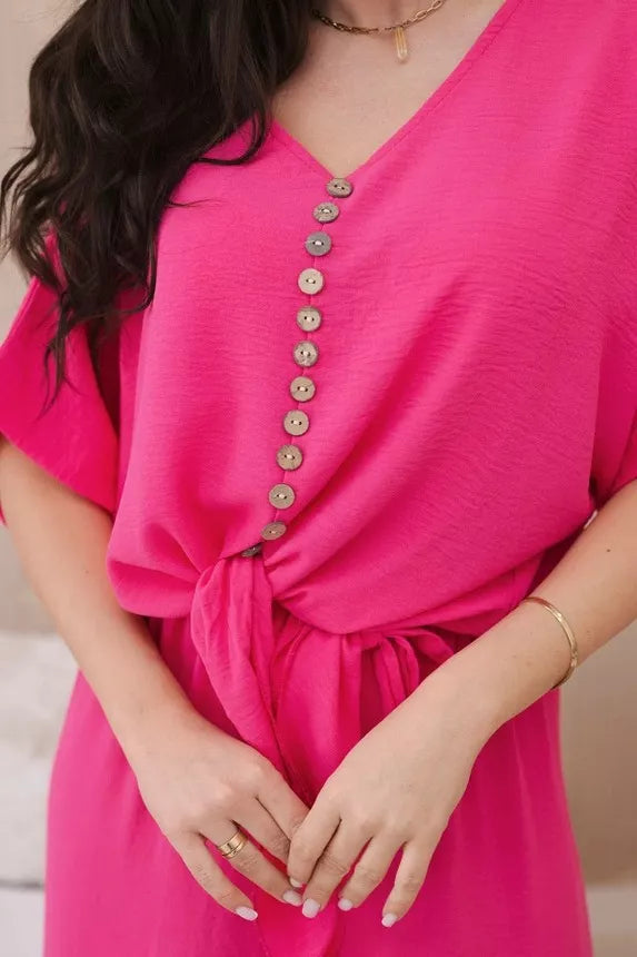 Moteriškas rožinis komplektas Folk