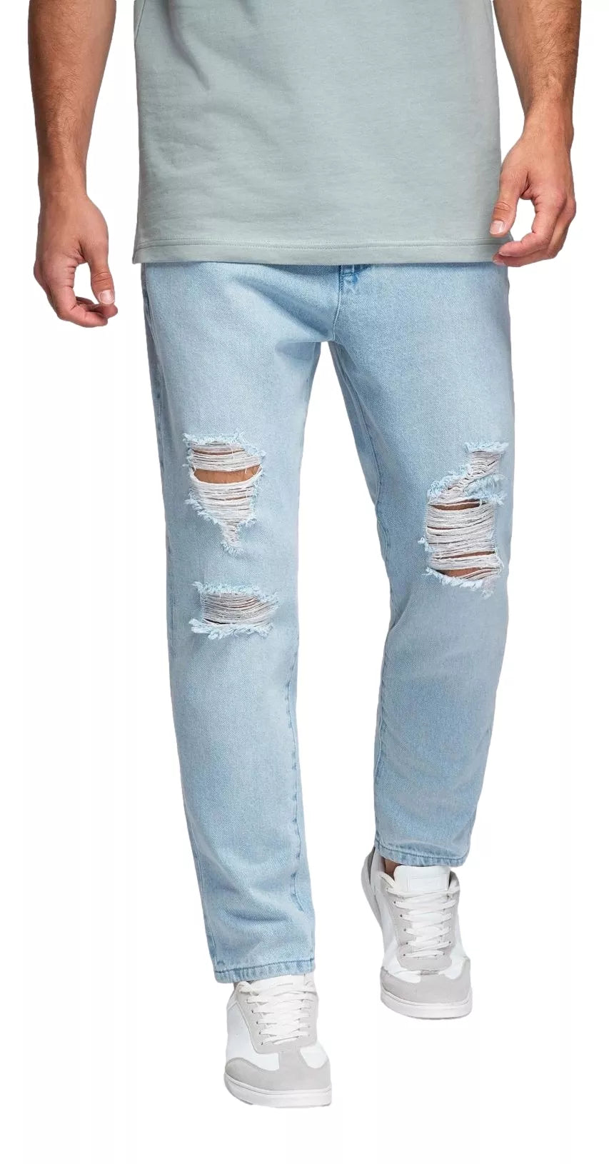 Vyriški šviesiai mėlynos spalvos džinsai Cart
