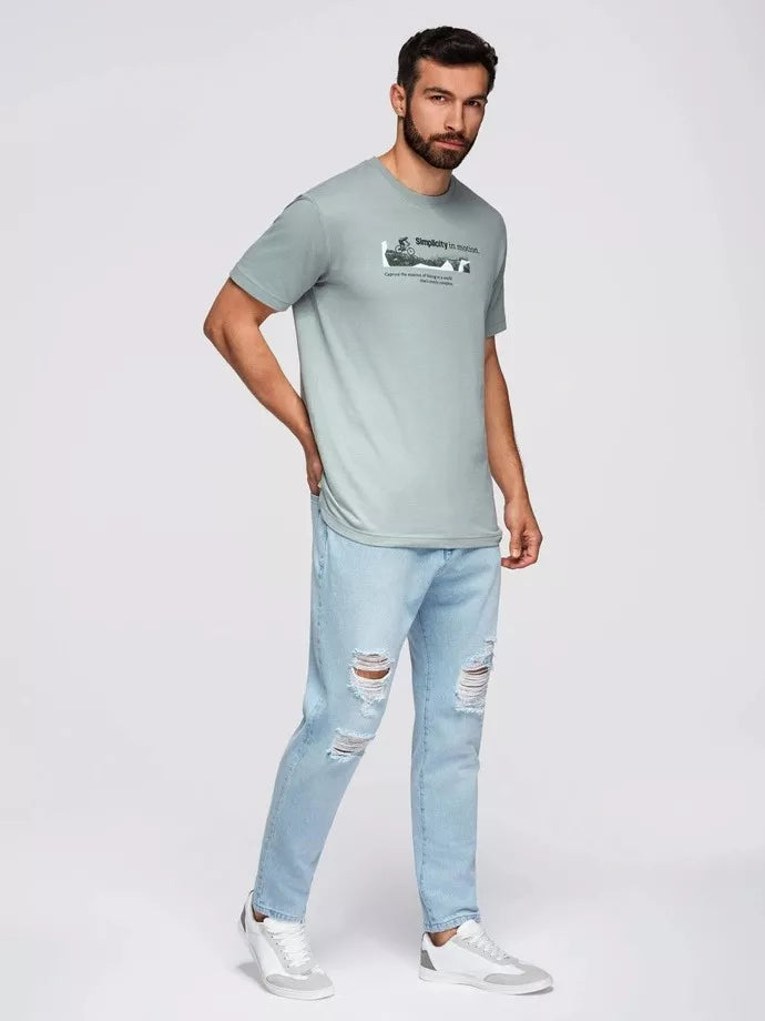 Vyriški šviesiai mėlynos spalvos džinsai Cart