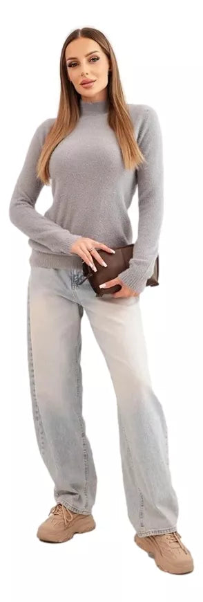 Moteriškas pilkas alpakų megztinis Lindi