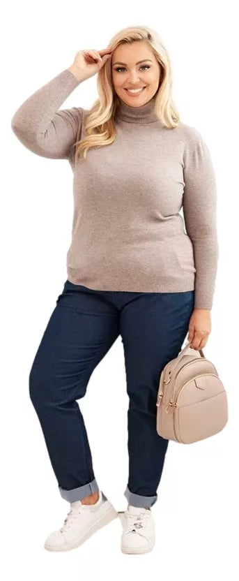 Moteriškas tamsiai rusvas megztinis Nolo