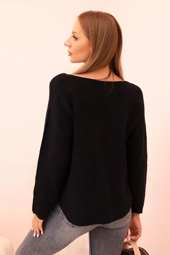 Moteriškas juodas megztinis Remo