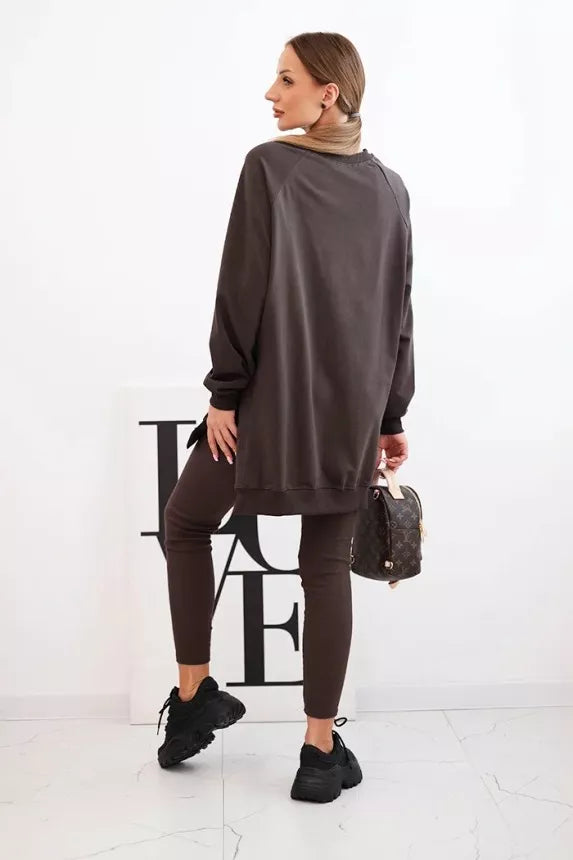 Moteriškas tamsiai rudas komplektas Minimal