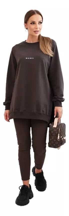 Moteriškas tamsiai rudas komplektas Minimal