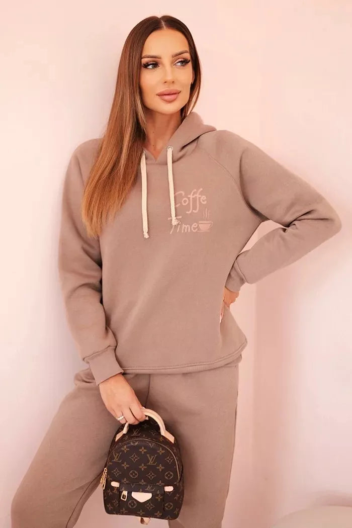 Moteriškas tamsiai rusvas komplektas Coffe