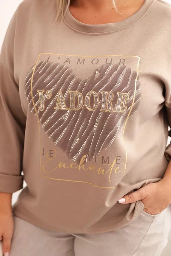 Moteriškas rusvos spalvos džemperis Adore