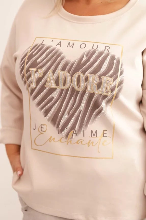 Moteriškas šviesiai rusvos spalvos džemperis Adore