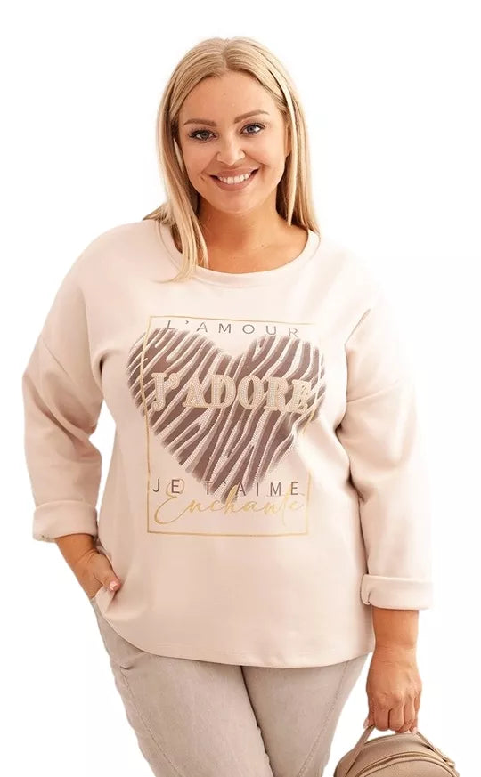 Moteriškas šviesiai rusvos spalvos džemperis Adore