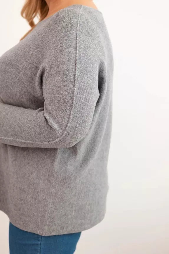 Moteriškas tamsiai rusvas megztinis Minos