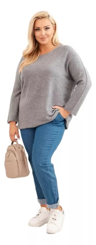 Moteriškas tamsiai rusvas megztinis Minos