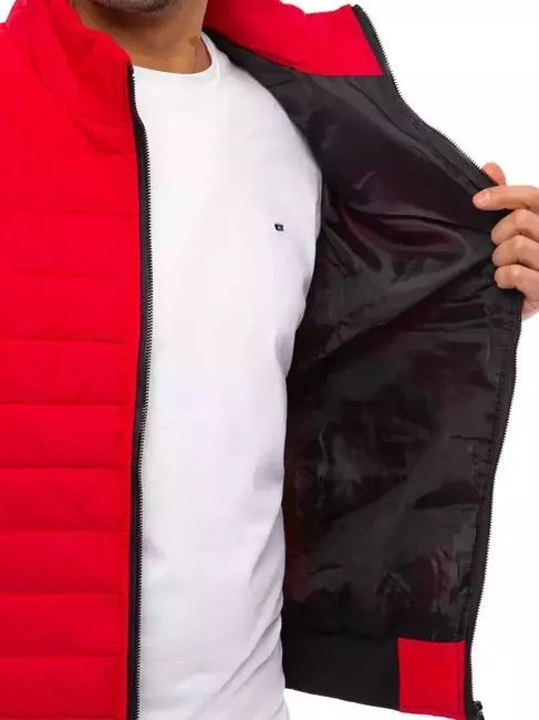 Dygsniuota vyriška raudona liemenė Lider