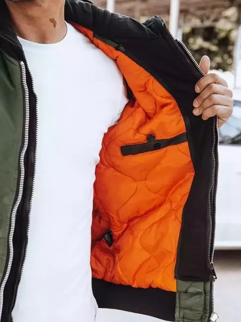 Vyriška žalia striukė su gobtuvu Moon