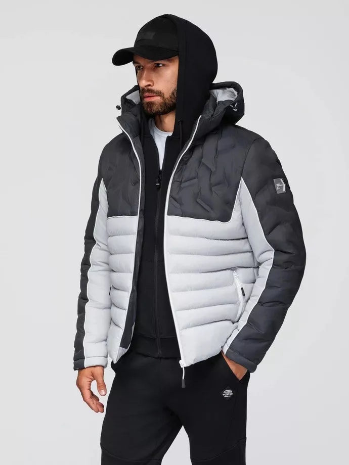 Vyriška žieminė tamsiai pilka striukė Flam