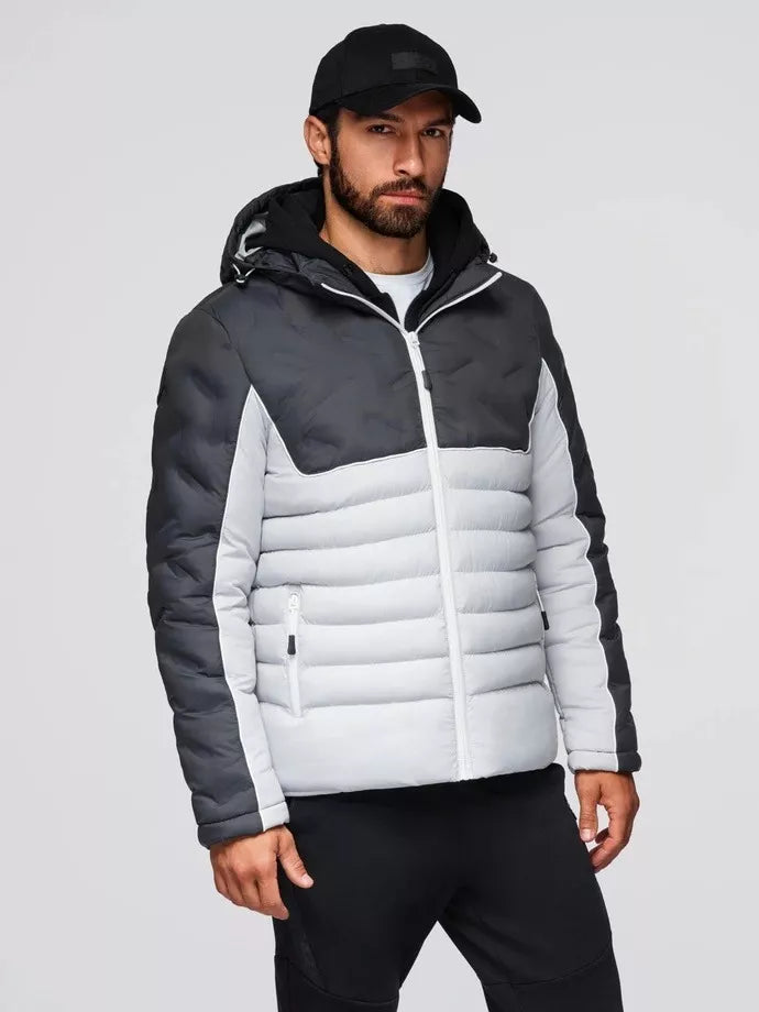 Vyriška žieminė tamsiai pilka striukė Flam