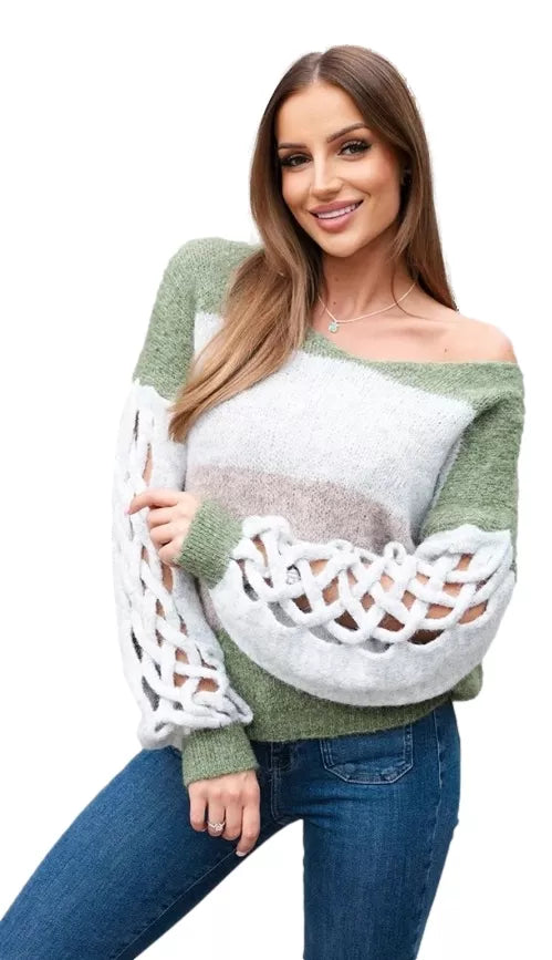 Moteriškas chaki megztinis Marlen