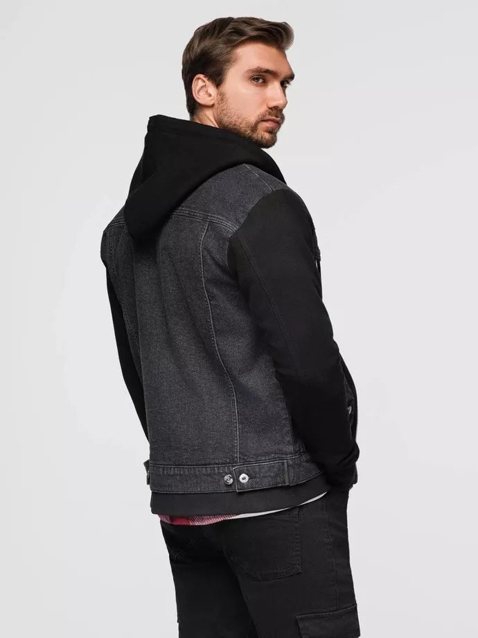 Vyriška juoda džinsinė striukė Ofen