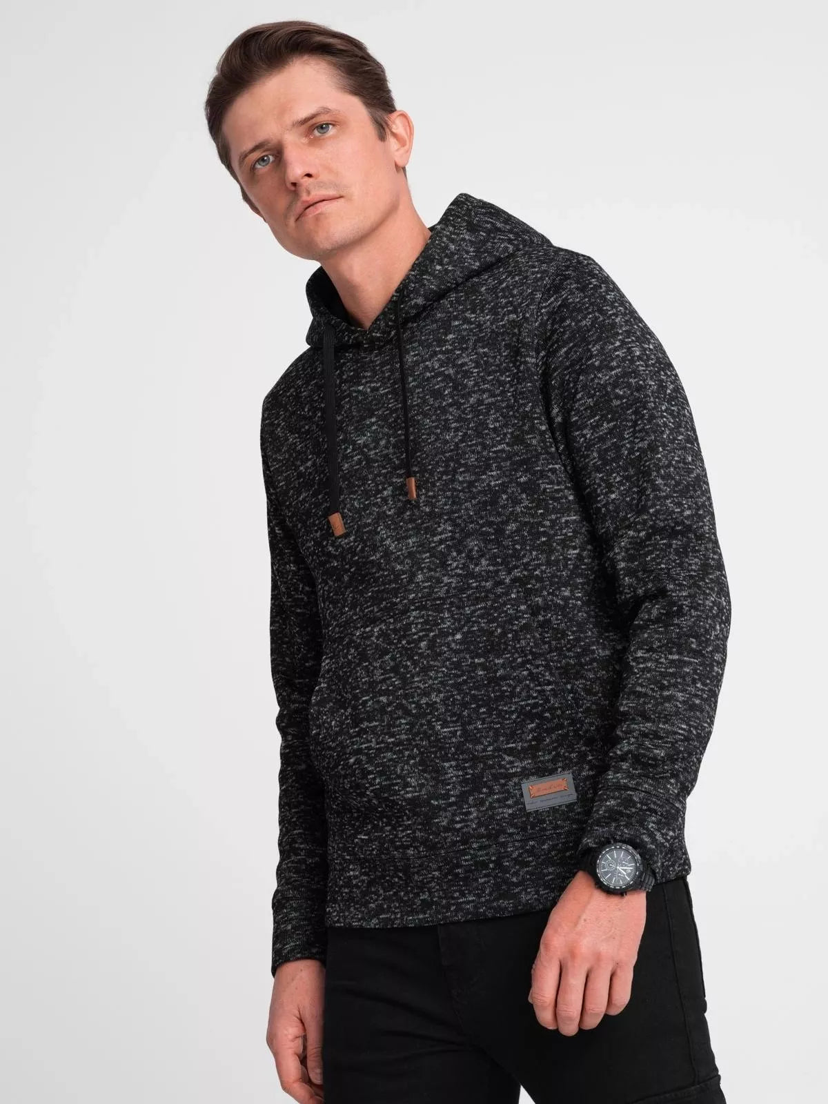 Vyriškas tamsiai pilkos spalvos džemperis su gobtuvu One