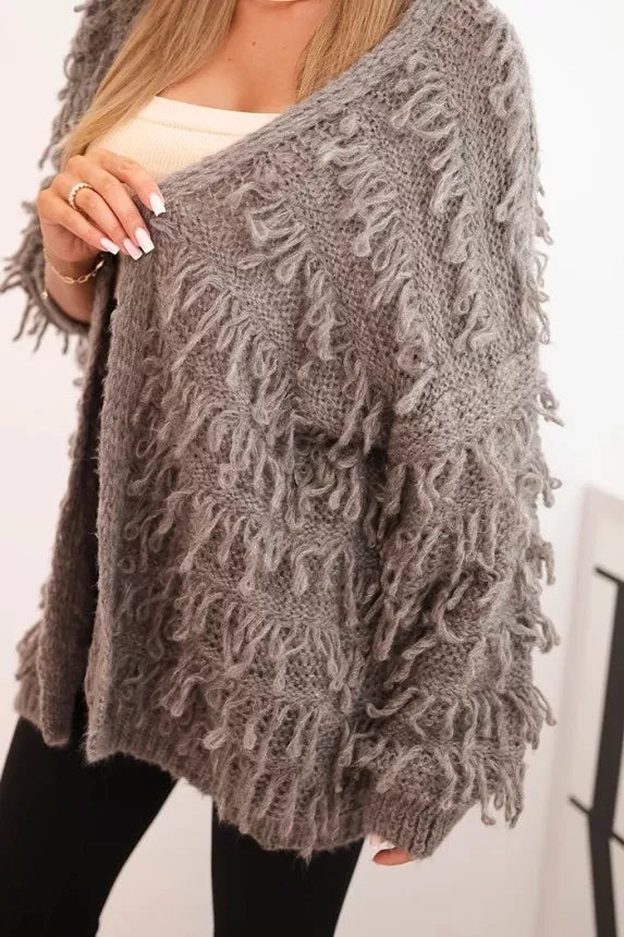 Moteriškas pilkai rudas kardiganas Uma