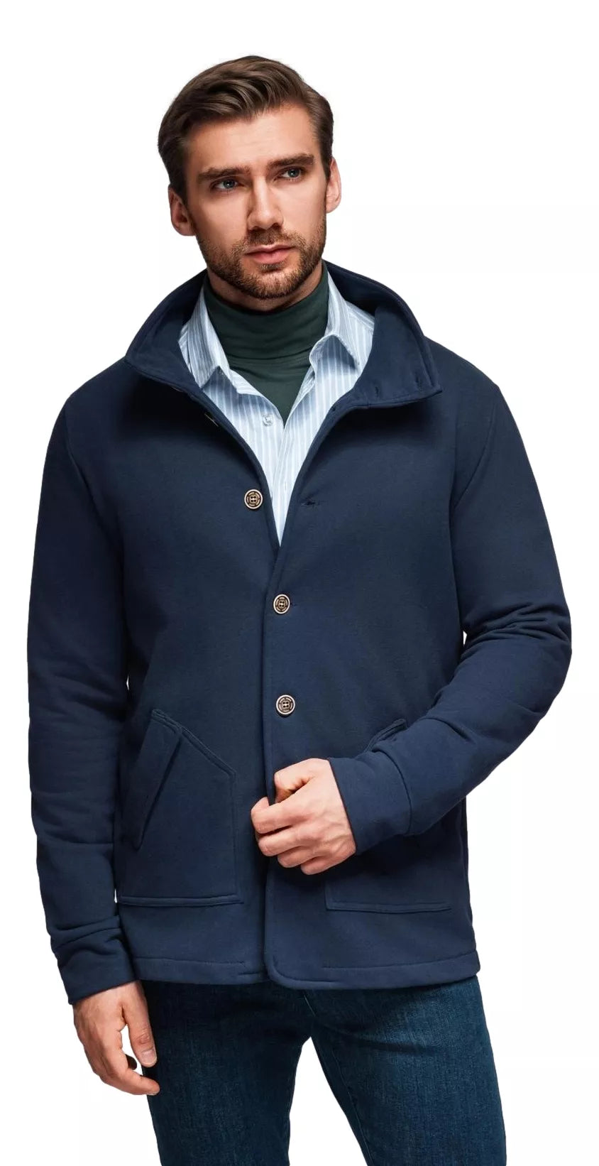 Vyriškas tamsiai mėlynas džemperis Leo