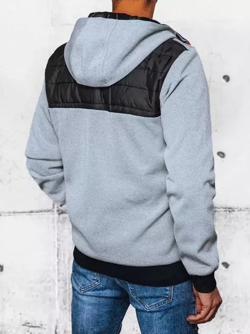 Pilkos spalvos vyriška striukė su gobtuvu Bastin